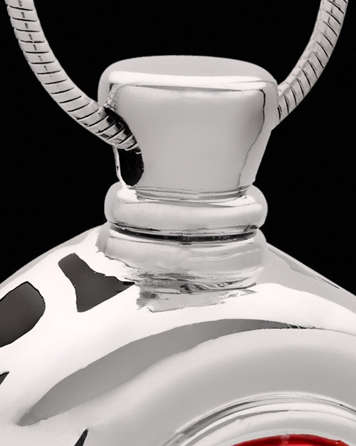 Silver Plated Budding Round Cremation Urn Pendant