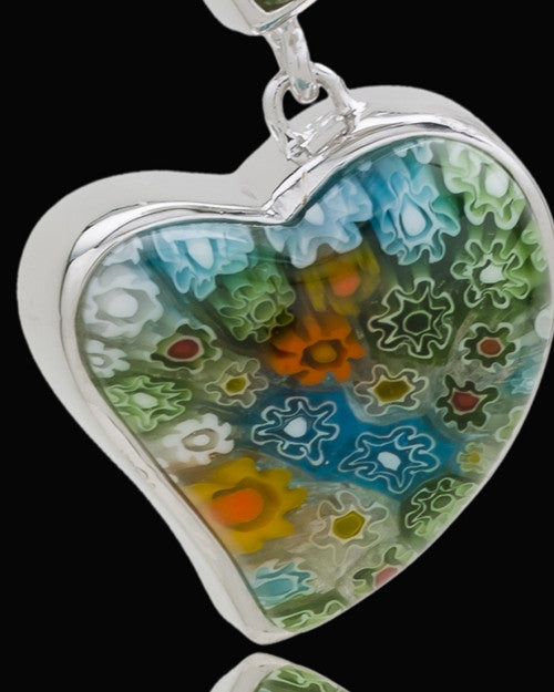 Silver Plated Hanging Hearts Cremation Urn Pendant