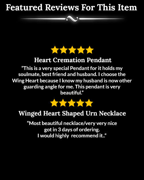 Two Tone Sterling Winged Memories Heart Cremation Urn Pendant