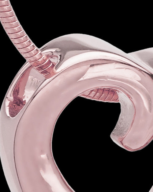 Rose Gold Plated Ribboned Heart Cremation Urn Pendant