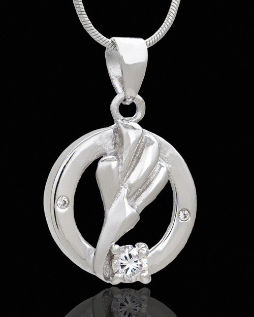 Silver Plated Lillian Cremation Urn Pendant