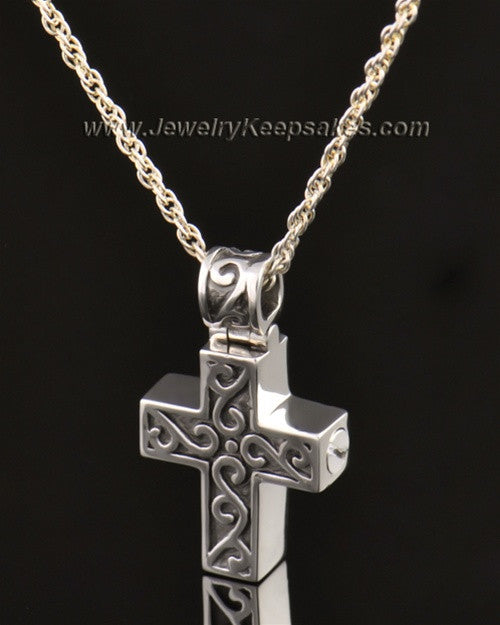14k White Gold Unity Cross Pendant