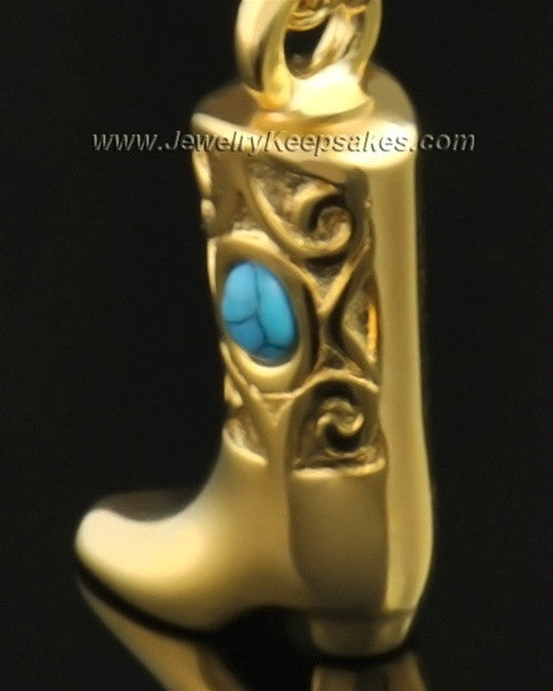 14k Gold Country Boot Urn Pendant