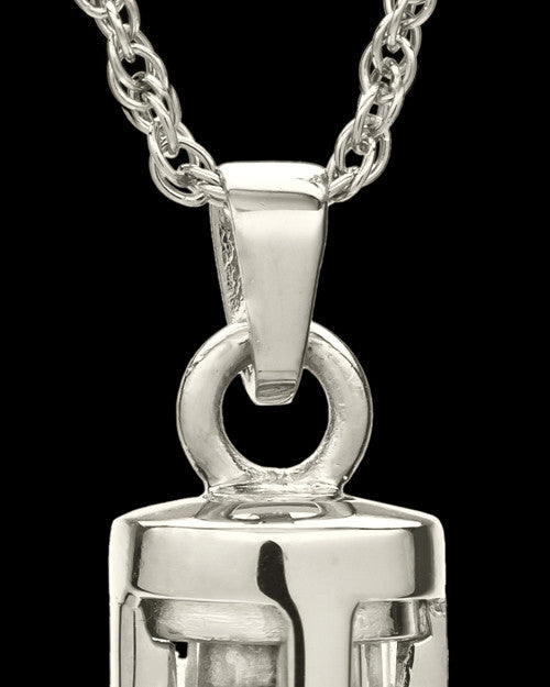 14k White Gold Hold Me Close Cylinder Keepsake