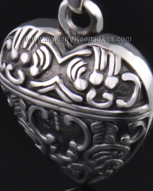 Sterling Silver Artful Heart Urn Pendant