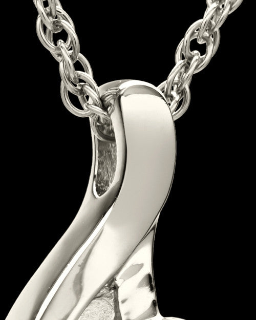 14k White Gold Music to My Heart Cremation Necklace
