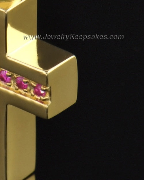 Gold Plated Tender Cross Cremation Necklace