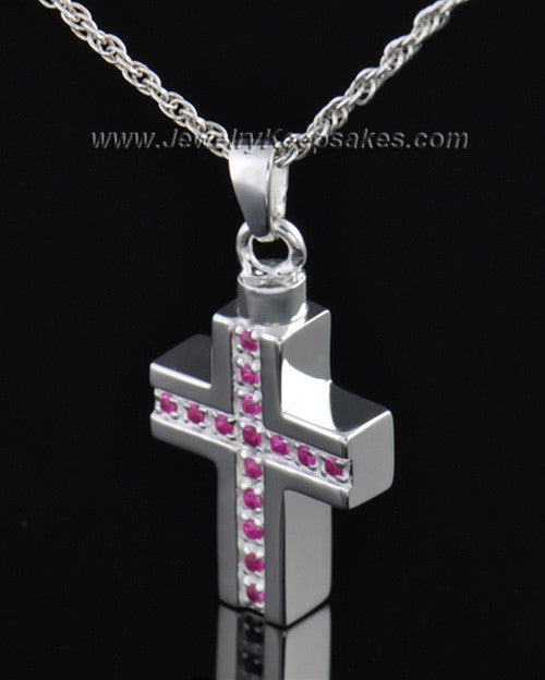 Sterling Silver Tender Cross Cremation Necklace