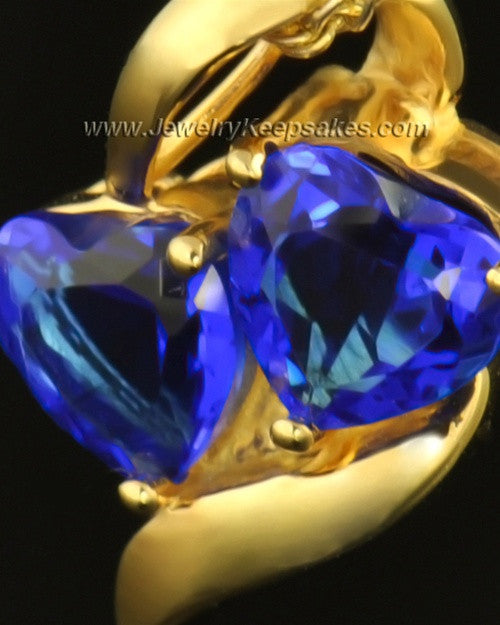 14k Gold Hearts Entwined Cremation Necklace