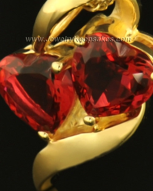 14k Gold Hearts on Fire Cremation Necklace