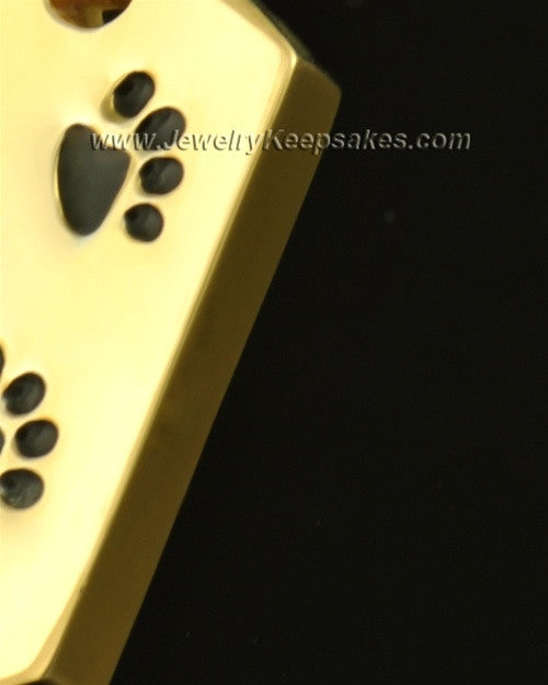 14K Gold Taking a Stroll Pet Urn Keepsake