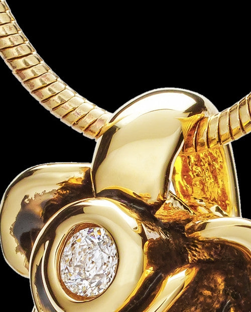 Black Gold Confident Rose Cremation Urn Pendant