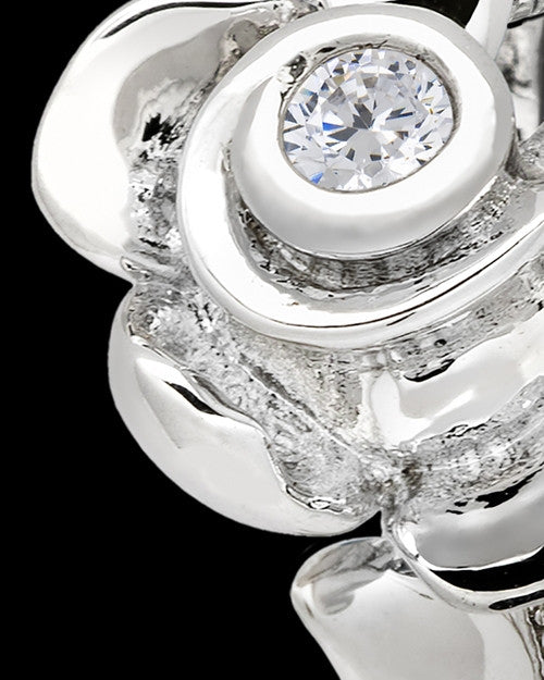 Sterling Silver Confident Rose Cremation Urn Pendant