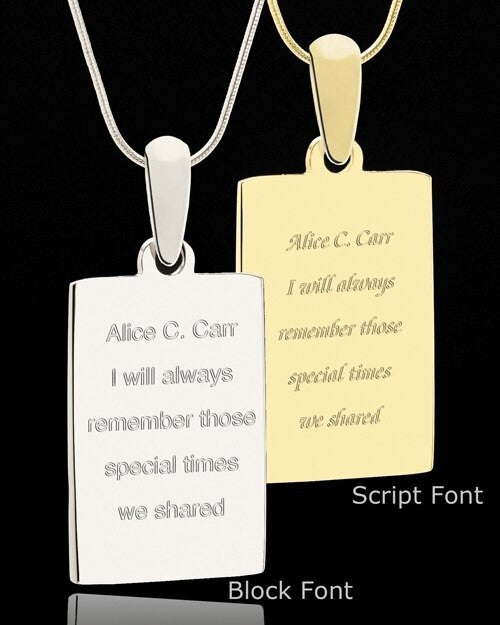 Photo Engraved April Birthstone Rectangle Pendant