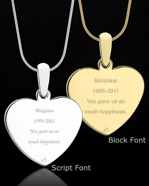 Full Color Heart Photo Engraved Pet Pendant Stainless Steel