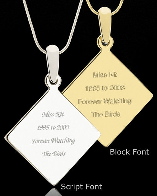 Photo Engraved Diamond Pet Pendant Stainless Steel