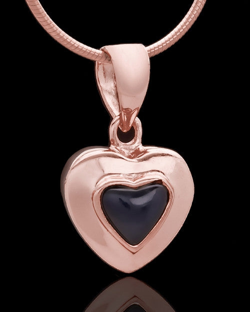 Rose Gold Plated Evening Heart Keepsake Jewelry