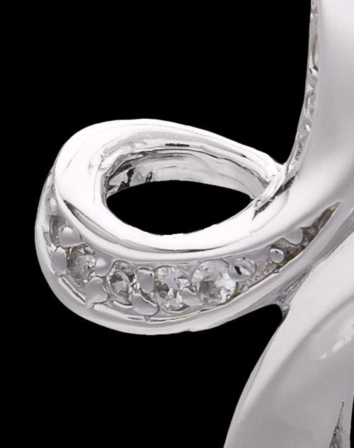 Sterling Silver February Fluid Cross Keepsake Jewelry