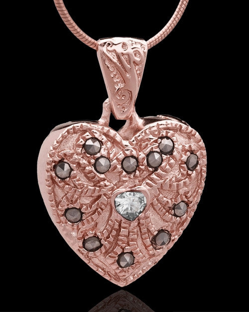 Rose Gold Plated Noble Heart Keepsake Jewelry