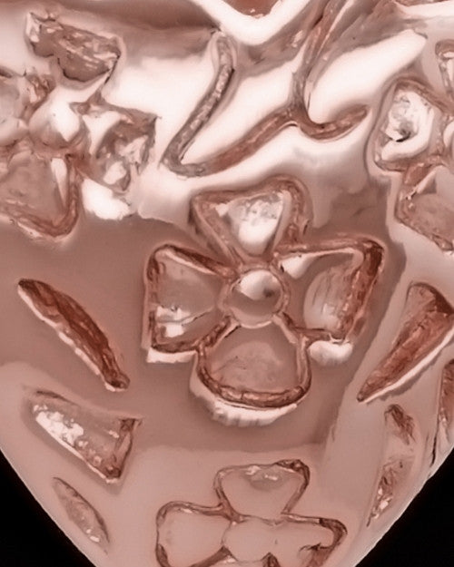 Rose Gold Plated Spooled Heart Permanently Sealed Waterproof Keepsake Jewelry