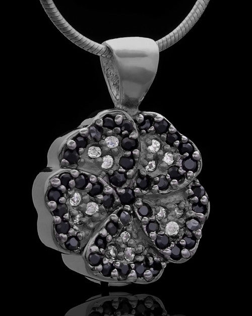 Black Plated Night Pansy Keepsake Jewelry
