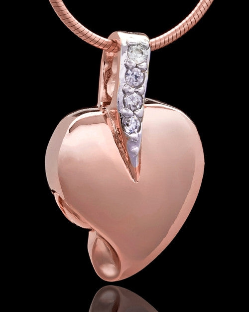 Rose Gold Weeping Heart Keepsake Jewelry