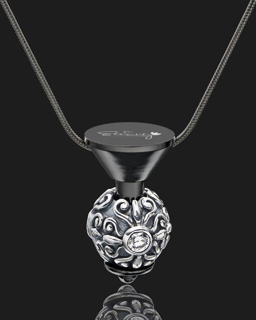 Black Stainless Millenium Cremation Pendant with Trusting Charm