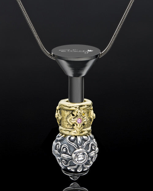 Black Stainless Millenium Cremation Pendant with Trusting Charm