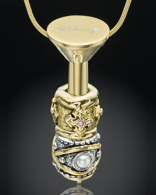 Gold Plated Stainless Millenium Cremation Pendant with Trusting Charm