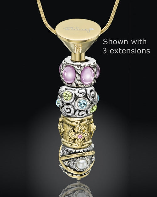 Gold Plated Stainless Millenium Cremation Pendant with Trusting Charm