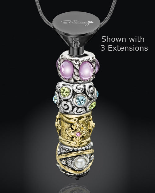 Black Stainless Millenium Cremation Pendant with Steadfast Charm