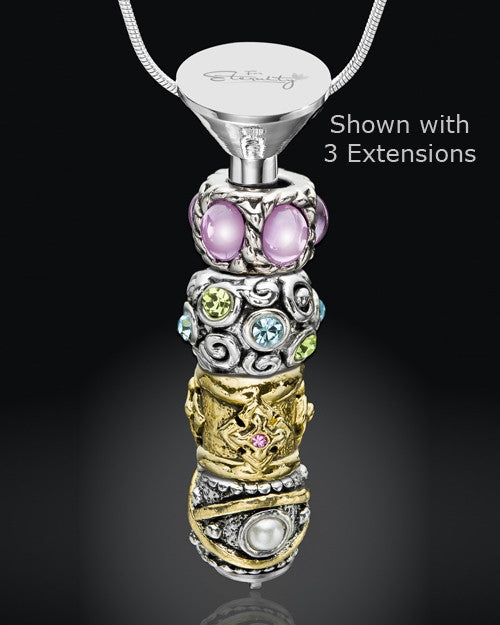 Stainless Steel Millenium Cremation Pendant with Steadfast Charm