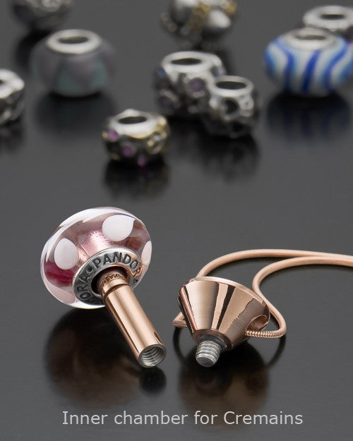 Rose Gold Stainless Millenium Cremation Pendant with Sparkle Charm
