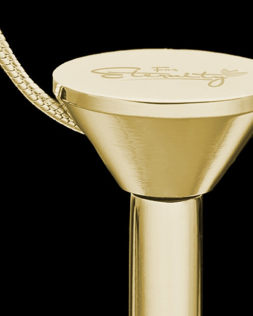 Gold Plated Stainless Millenium Urn Pendant and Fetch Me Bone Charm