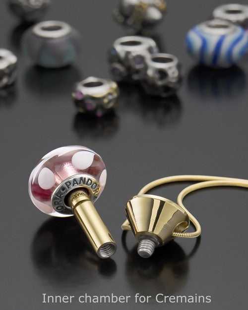 Gold Plated Stainless Millenium Urn Pendant and Fetch Me Bone Charm