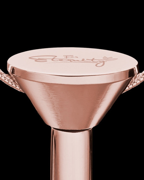 Rose Gold Stainless Millenium Urn Pendant and Flowing Waters Charm