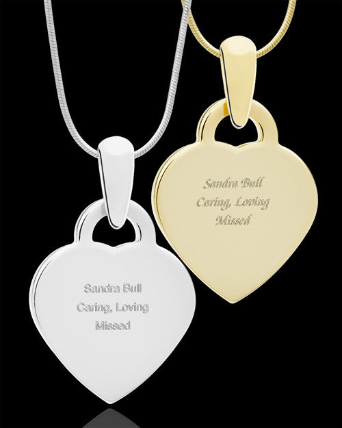 Photo Engraved Small Heart Pendant Gold Plated over Stainless