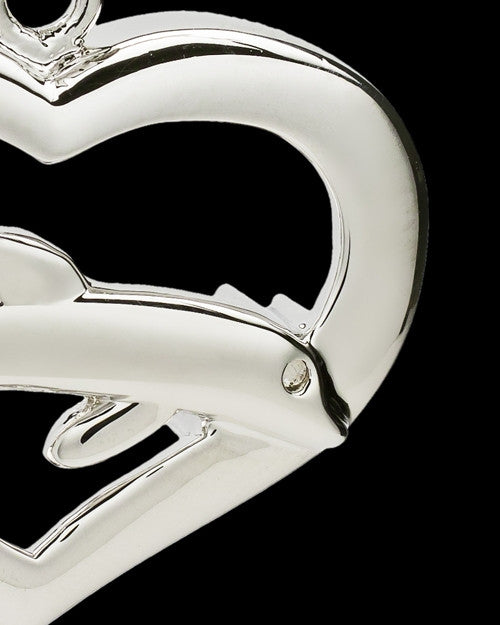 Sterling Silver Leaping Love Heart Cremation Pendant