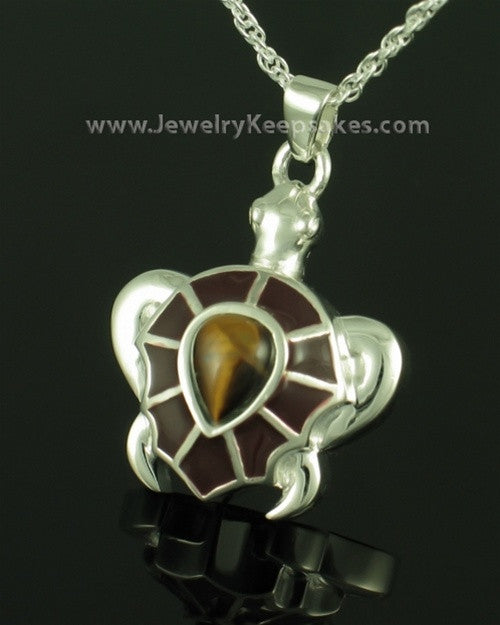 Funeral Jewelry Sterling Silver Tawny Turtle Keepsake