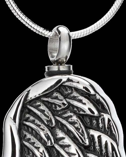 Stainless Steel Feathers Cremation Pendant