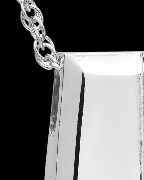 Cremation Locket Sterling Silver Shimmer Rectangle