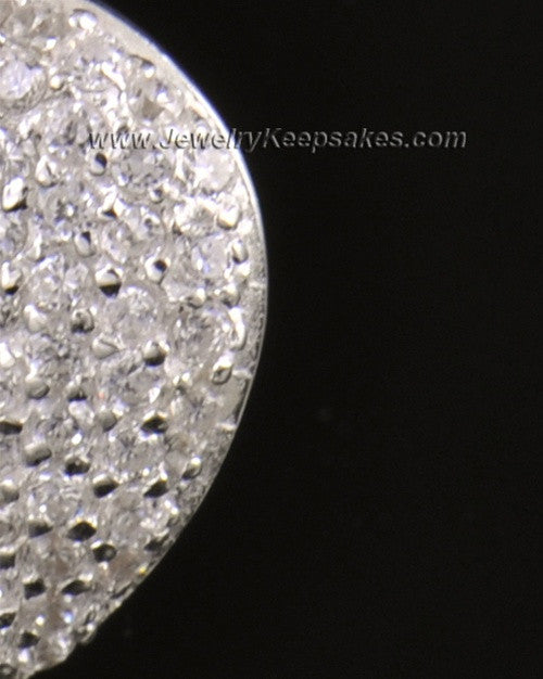 Memorial Locket 14K White Gold Blaze Heart