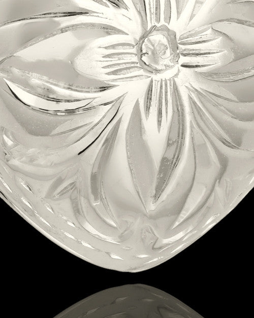 Cremation Jewelry 14K White Gold Daisy Heart Keepsake