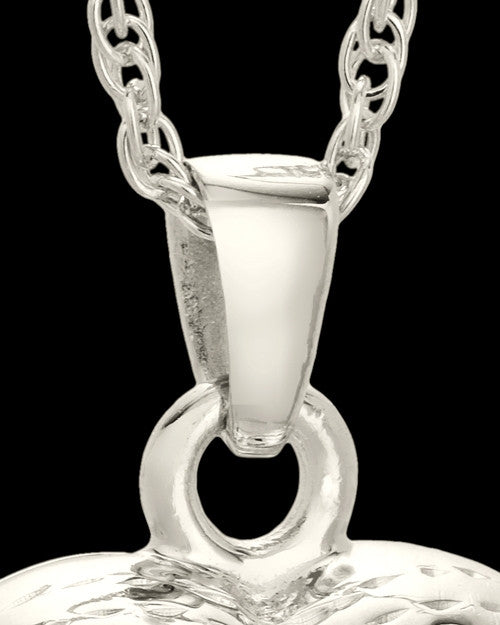 Cremation Jewelry 14K White Gold Daisy Heart Keepsake