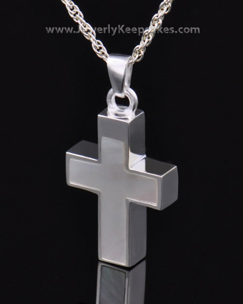 Memorial Keepsake Jewelry Sterling Silver Pearly Cross