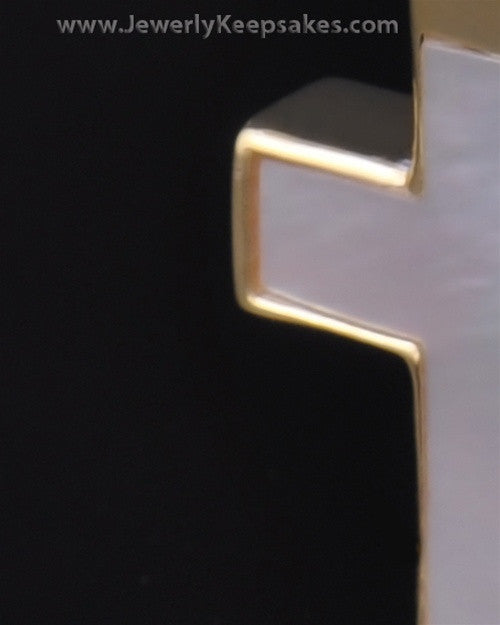 Memorial Keepsake Jewelry Gold Vermeil Pearly Cross