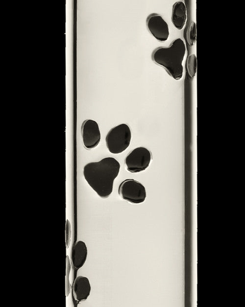 Pet Ash Pendant 14K White Gold Paw Cylinder Keepsake