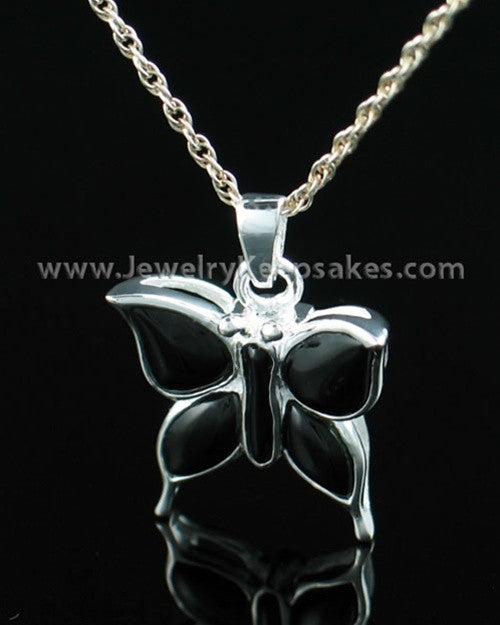 Memorial Necklace Sterling Silver Night Butterfly Keepsake