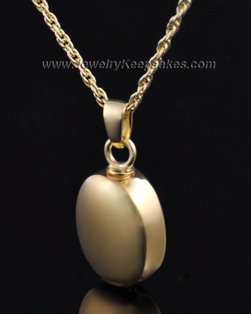 Funeral Jewelry 14K Gold Plated Oblique Keepsake
