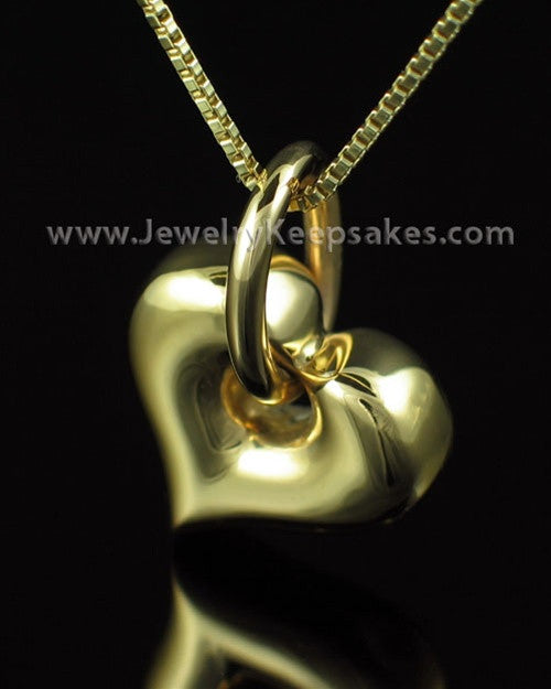 Necklace Urn Gold Vermeil Dangle Heart